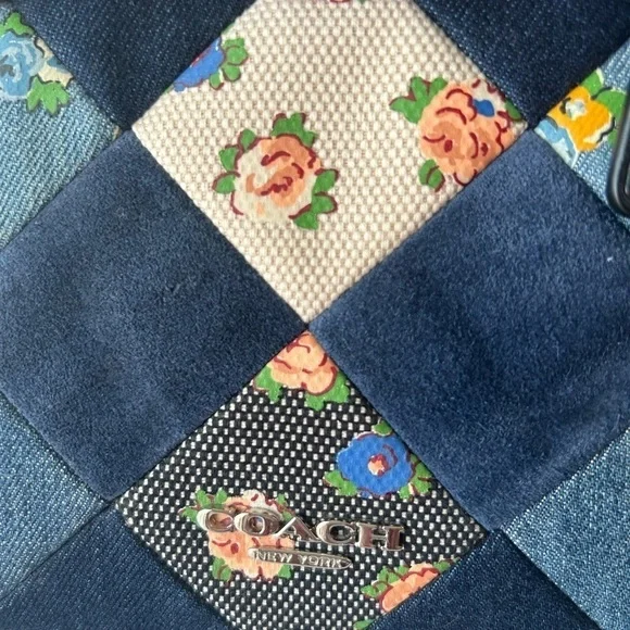 Coach NWOT Blake Denim Patchwork Satchel Handbag - Picture 3 of 12